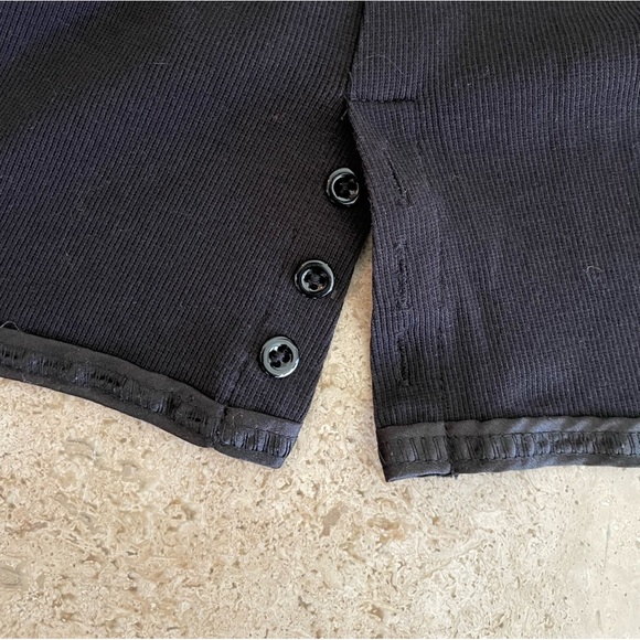 CHRISTINE ALEXANDER Cotton Modal Ribbon Lined Button Up Hoodie - Picture 6 of 6